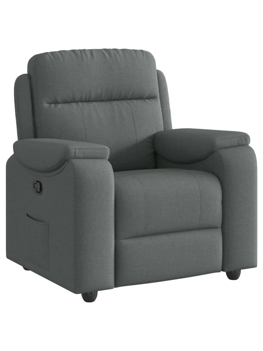Polohovací křeslo tmavě šedé textil