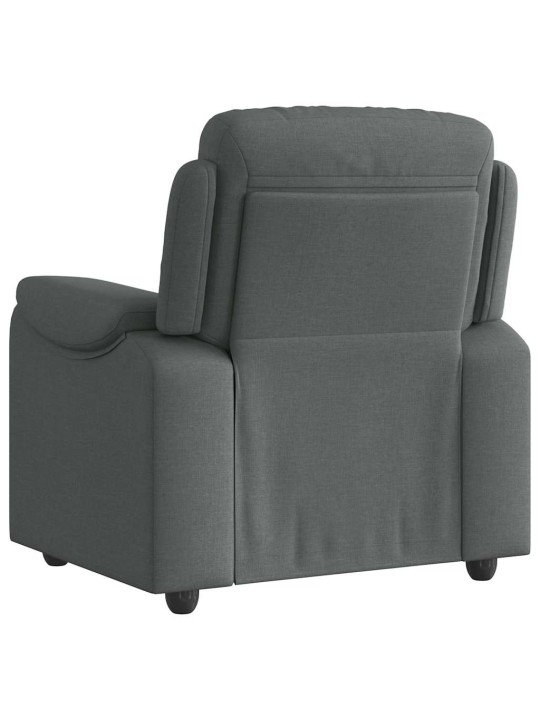 Polohovací křeslo tmavě šedé textil