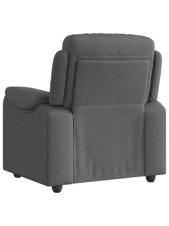 Polohovací křeslo tmavě šedé textil