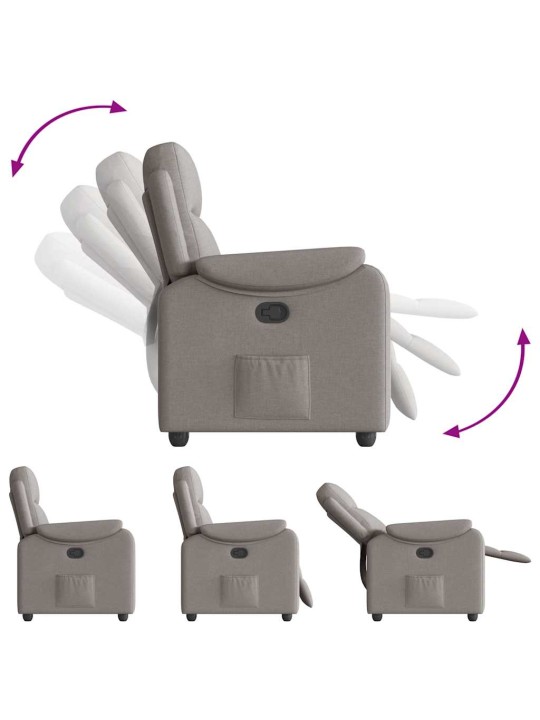 Polohovací křeslo taupe textil