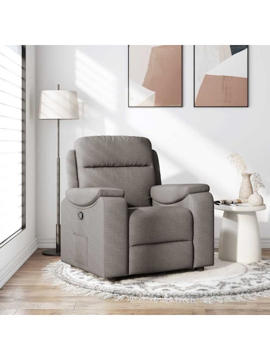 Polohovací křeslo taupe textil