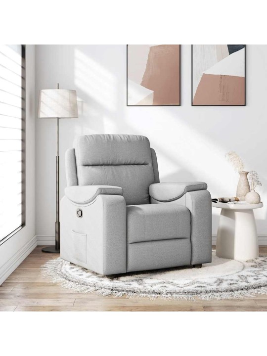 Polohovací křeslo obláčkově šedá textil