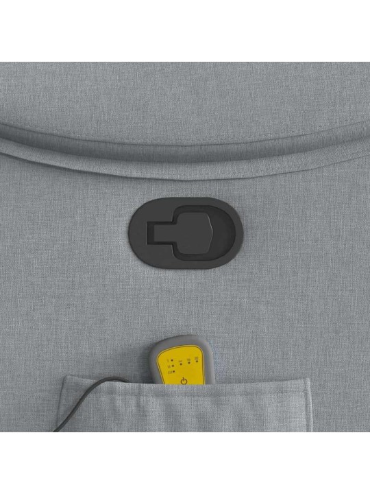 Masážní polohovací křeslo světle šedé textil