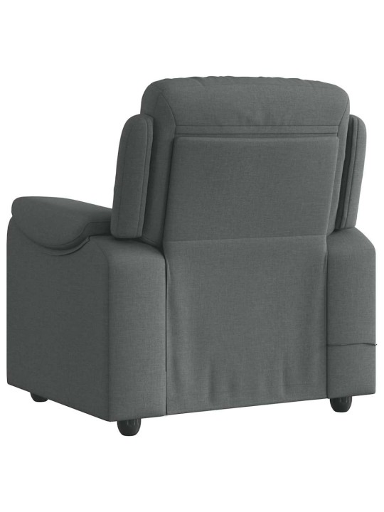 Masážní polohovací křeslo tmavě šedé textil
