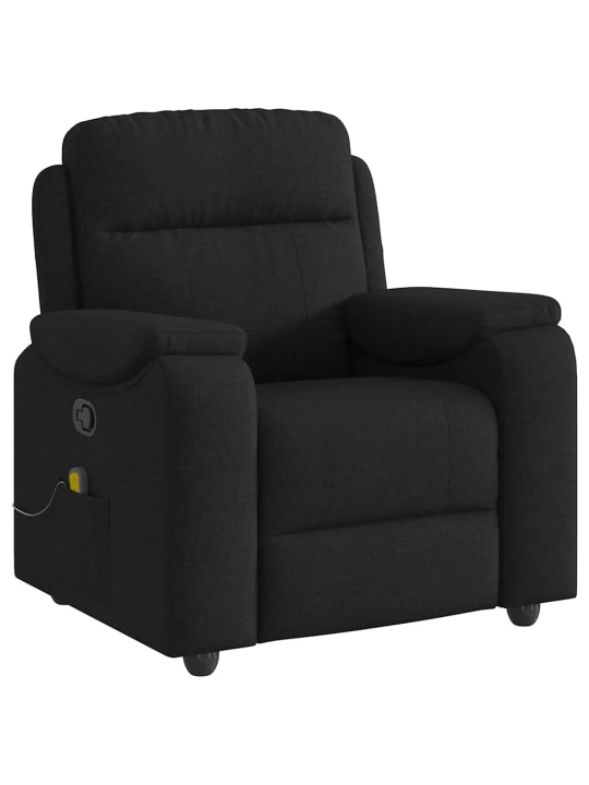 Masážní polohovací křeslo černé textil