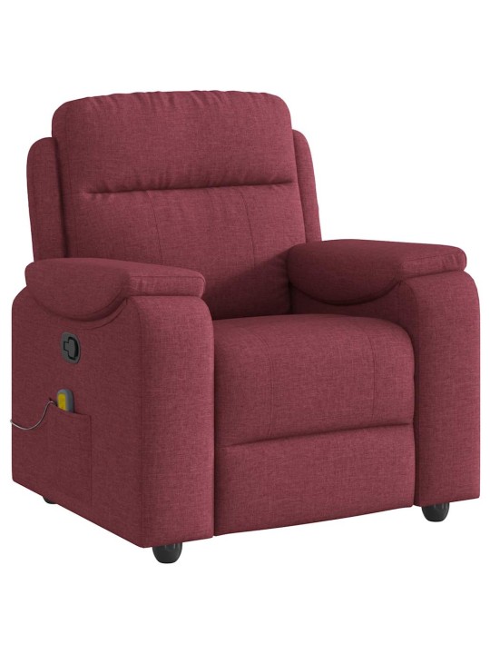 Masážní polohovací křeslo vínové textil
