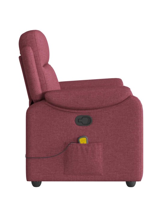Masážní polohovací křeslo vínové textil
