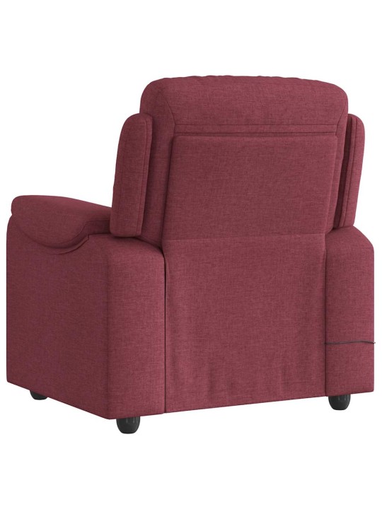Masážní polohovací křeslo vínové textil