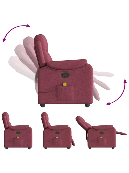 Masážní polohovací křeslo vínové textil