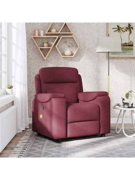 Masážní polohovací křeslo vínové textil