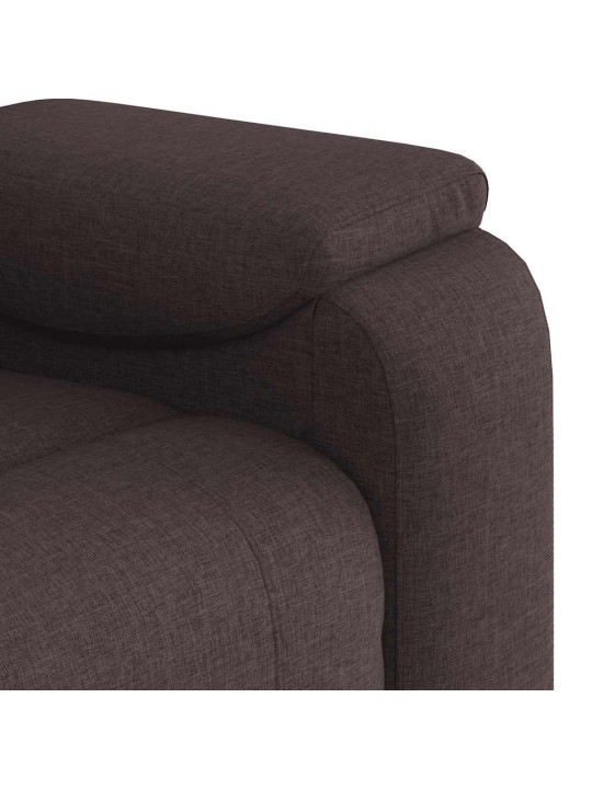 Masážní polohovací křeslo tmavě hnědé textil