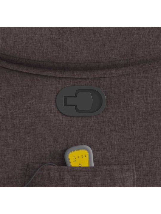 Masážní polohovací křeslo tmavě hnědé textil