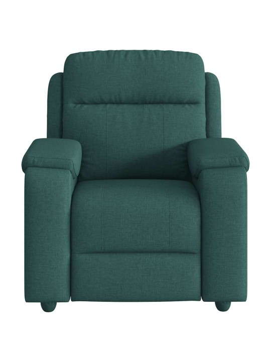 Masážní polohovací křeslo tmavě zelené textil