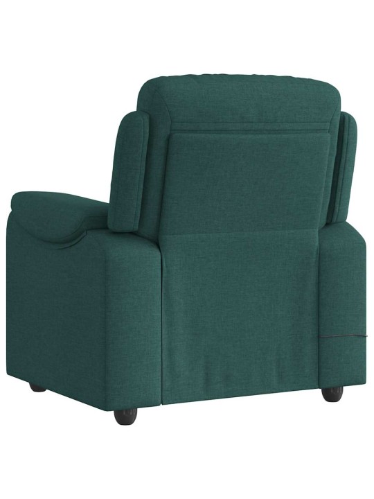 Masážní polohovací křeslo tmavě zelené textil