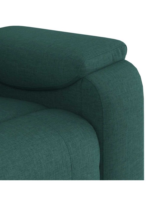Masážní polohovací křeslo tmavě zelené textil