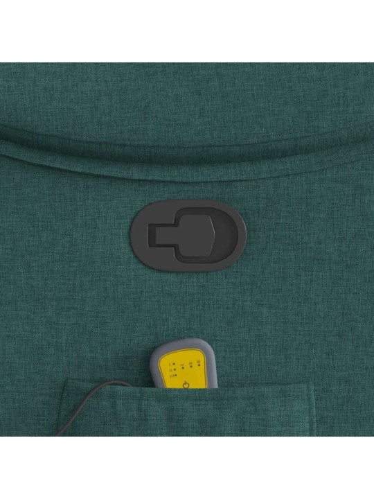 Masážní polohovací křeslo tmavě zelené textil