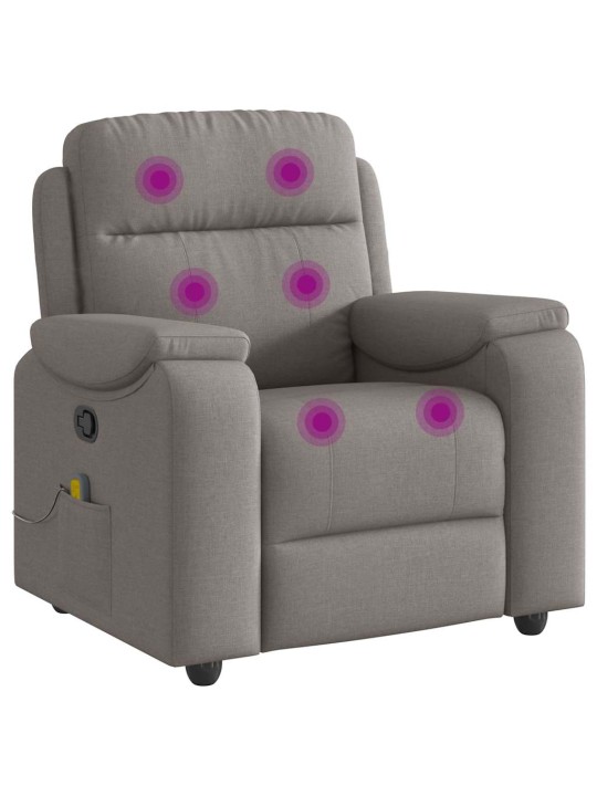 Masážní polohovací křeslo taupe textil