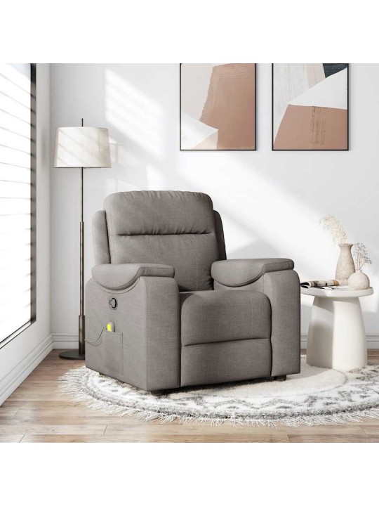 Masážní polohovací křeslo taupe textil