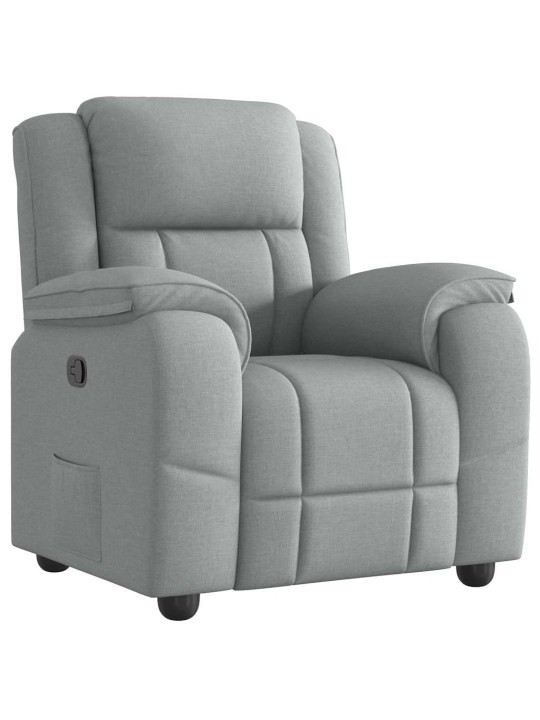 Polohovací křeslo světle šedé textil