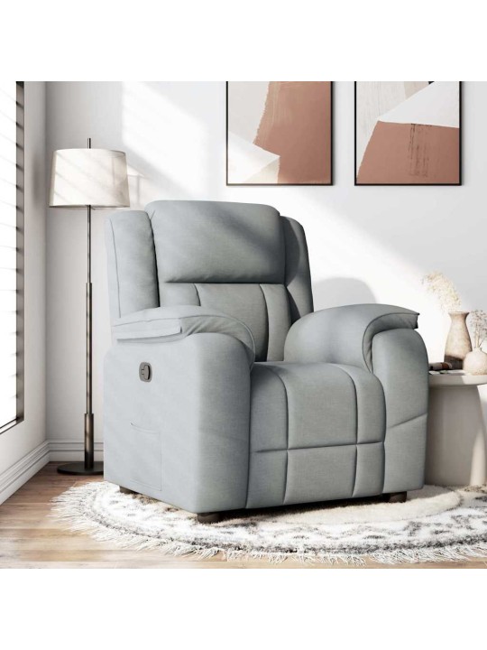 Polohovací křeslo světle šedé textil