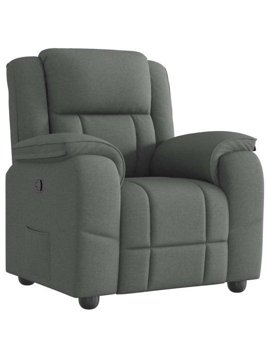 Polohovací křeslo tmavě šedé textil
