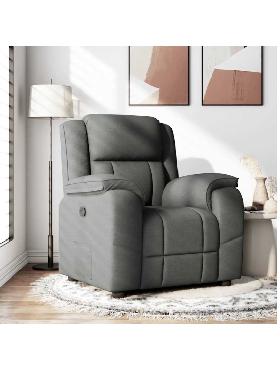 Polohovací křeslo tmavě šedé textil