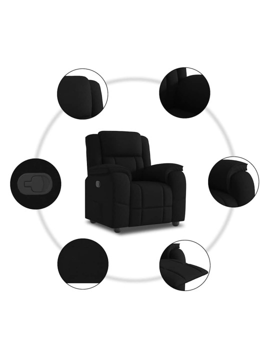 Polohovací křeslo černé textil