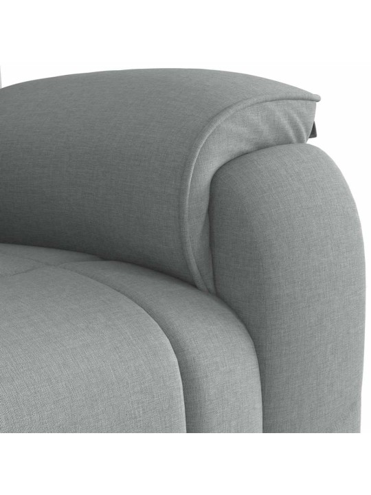 Masážní polohovací křeslo světle šedé textil