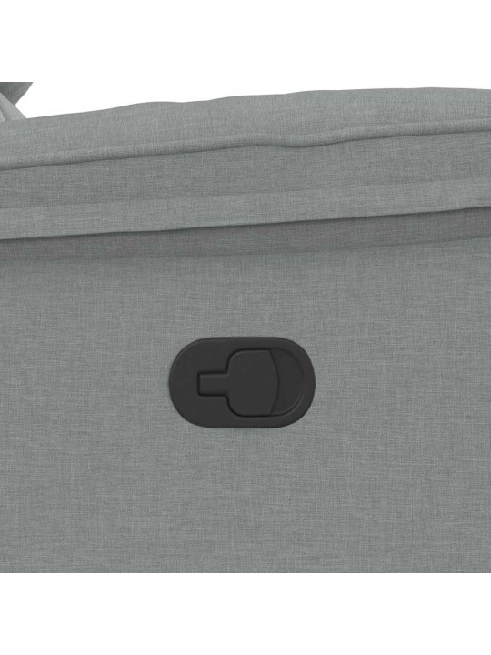 Masážní polohovací křeslo světle šedé textil