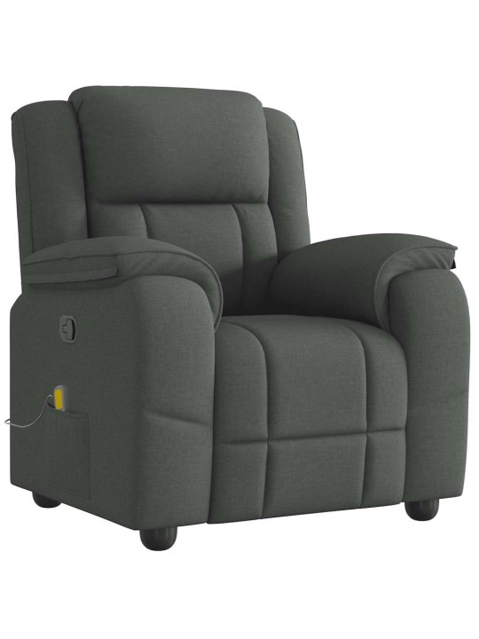 Masážní polohovací křeslo tmavě šedé textil