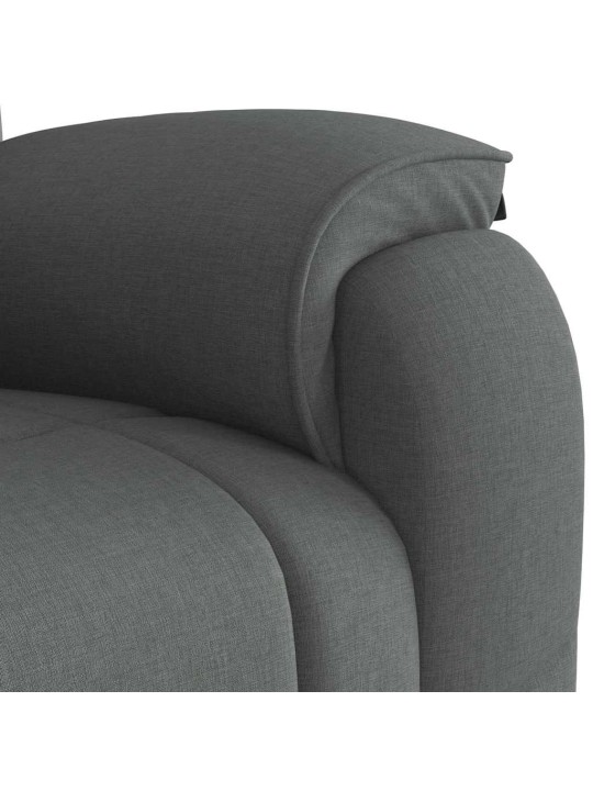 Masážní polohovací křeslo tmavě šedé textil