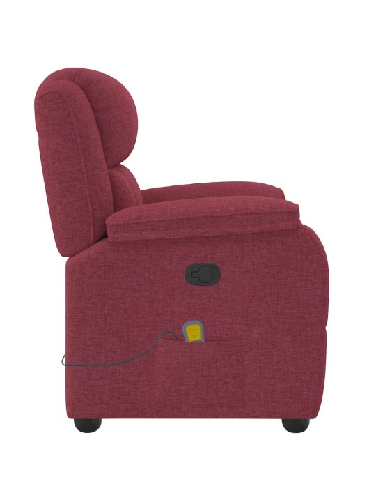 Masážní polohovací křeslo vínové textil