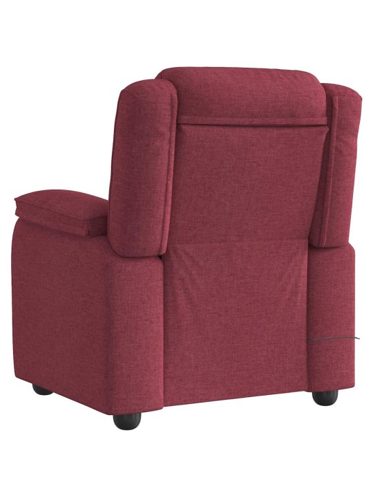 Masážní polohovací křeslo vínové textil