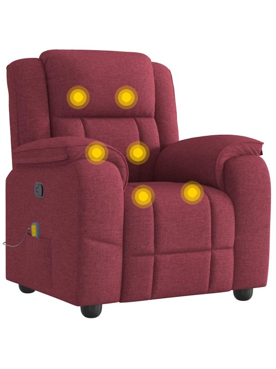 Masážní polohovací křeslo vínové textil