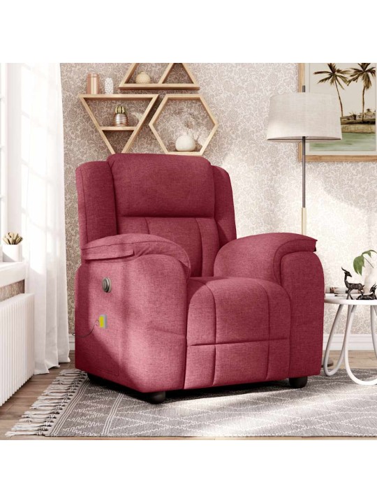 Masážní polohovací křeslo vínové textil