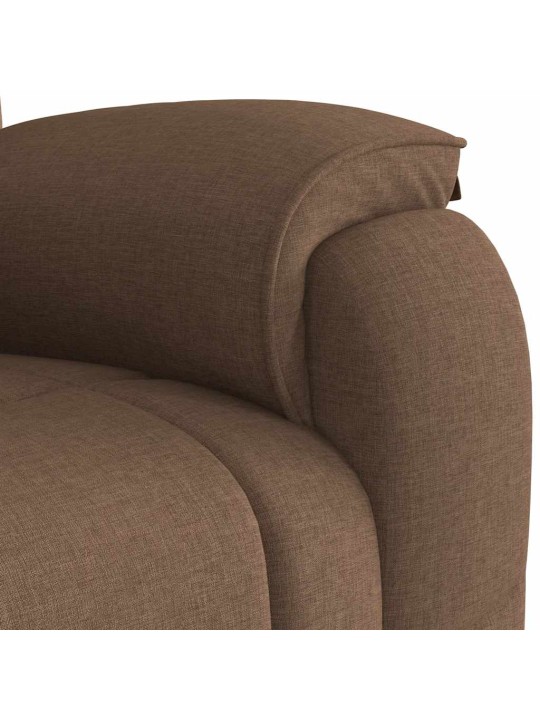 Masážní polohovací křeslo hnědé textil