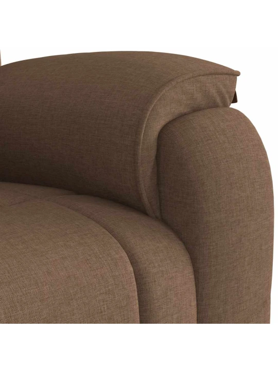 Masážní polohovací křeslo hnědé textil