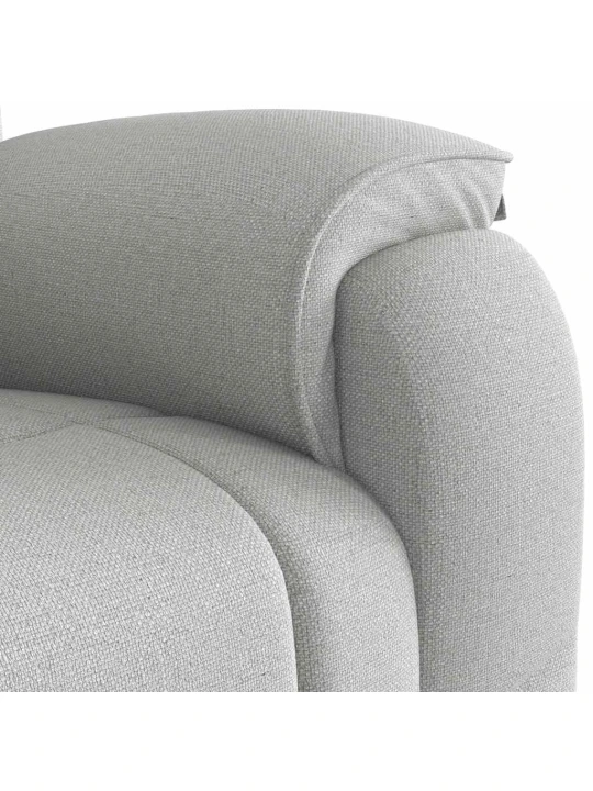 Masážní polohovací křeslo obláčkově šedá textil