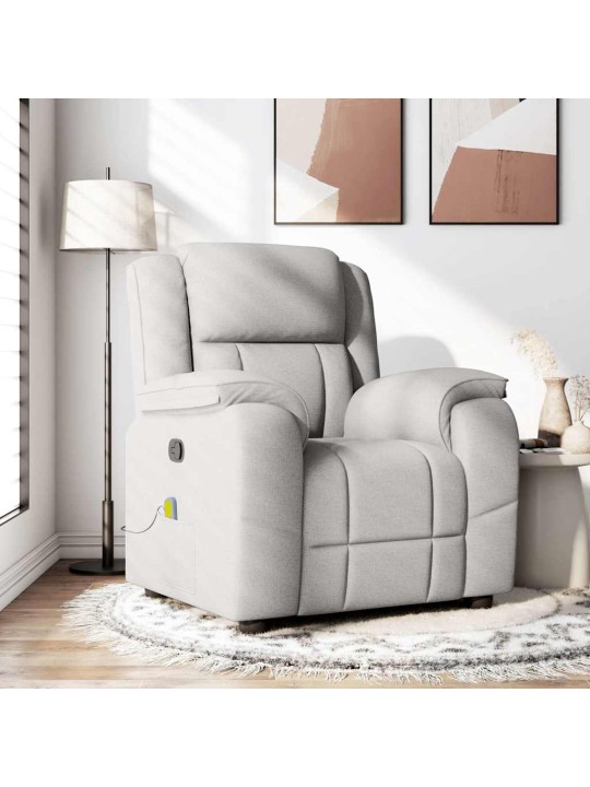 Masážní polohovací křeslo obláčkově šedá textil
