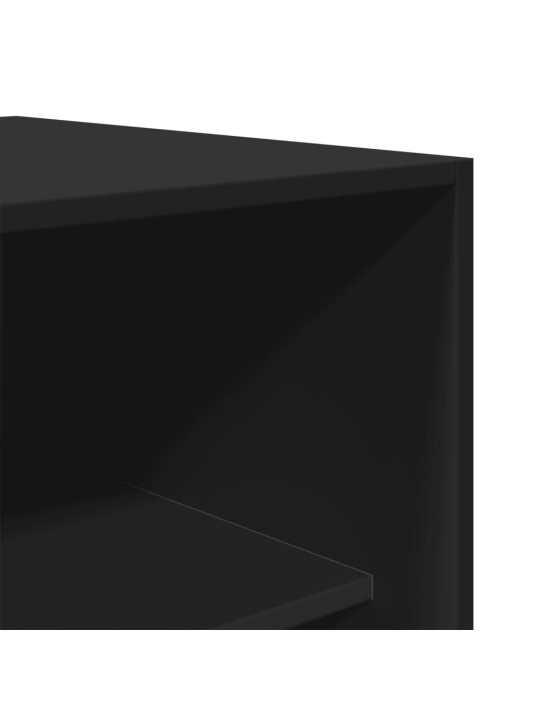Šatní skříň černá 80 x 50 x 200 cm kompozitní dřevo