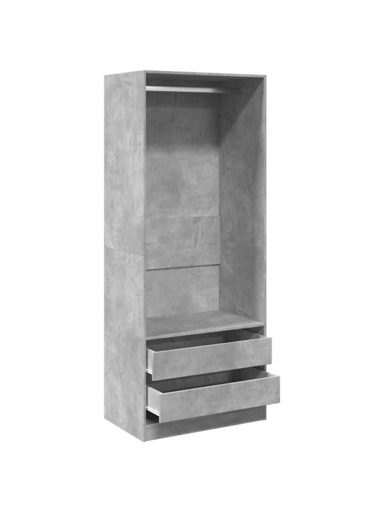 Šatní skříň betonově šedá 80 x 50 x 200 cm kompozitní dřevo