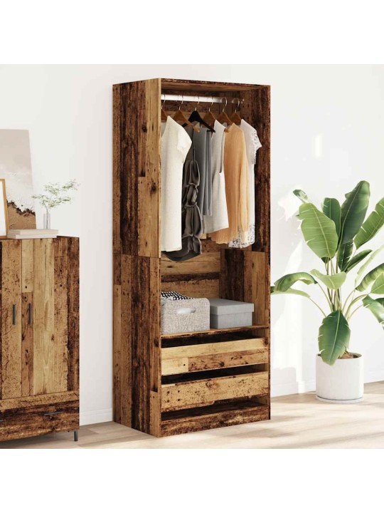 Šatní skříň old wood 80 x 50 x 200 cm kompozitní dřevo