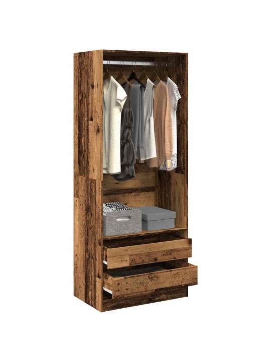 Šatní skříň old wood 80 x 50 x 200 cm kompozitní dřevo