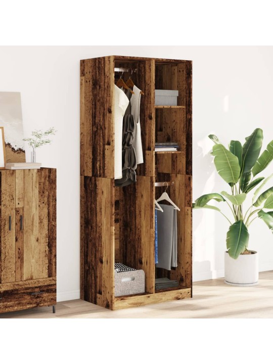 Šatní skříň old wood 80 x 50 x 200 cm kompozitní dřevo