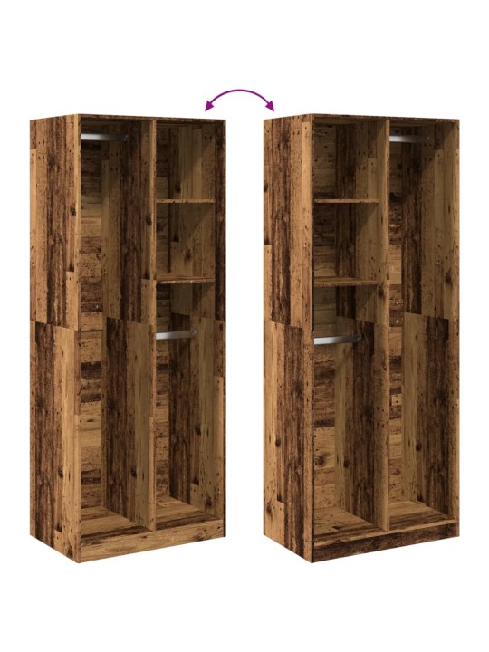Šatní skříň old wood 80 x 50 x 200 cm kompozitní dřevo