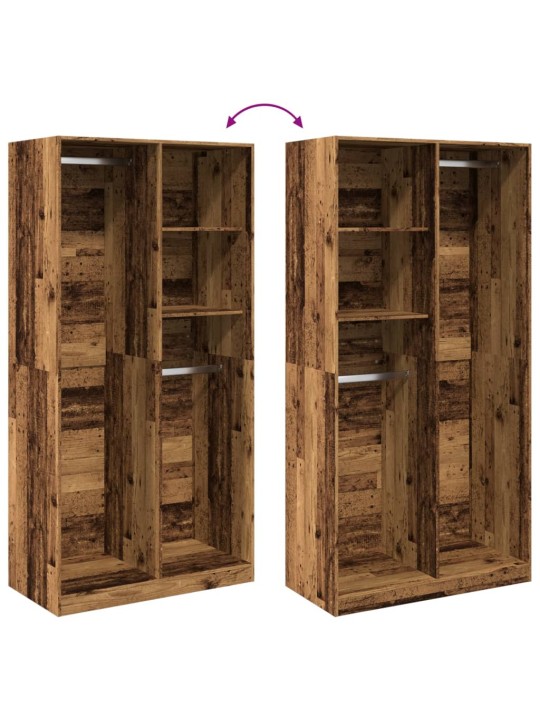 Šatní skříň old wood 100 x 50 x 200 cm kompozitní dřevo
