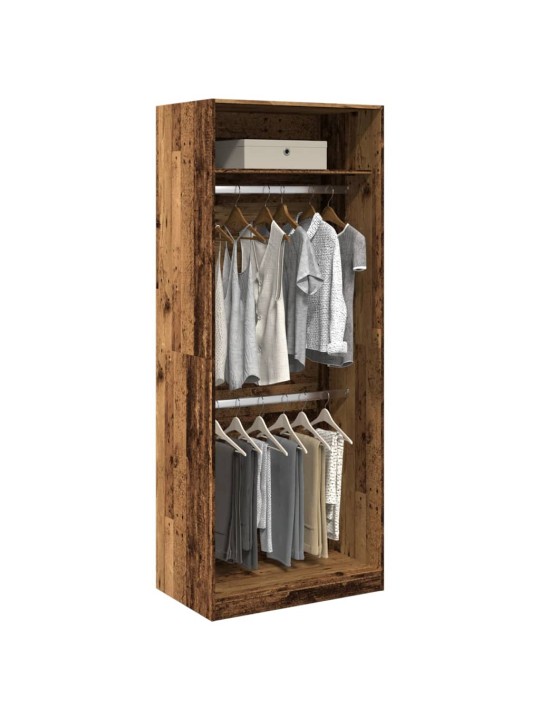 Šatní skříň old wood 80 x 50 x 200 cm kompozitní dřevo