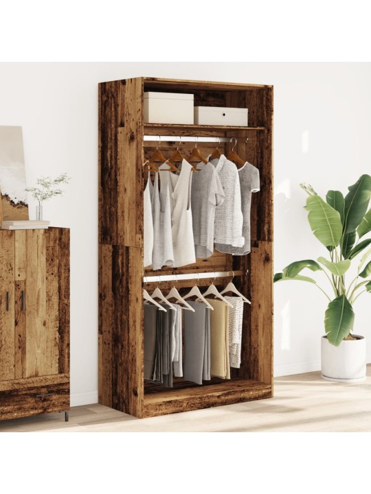 Šatní skříň old wood 100 x 50 x 200 cm kompozitní dřevo