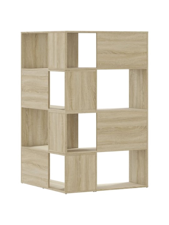 Rohová knihovna 4patrová dub sonoma 85 x 85 x 140 cm kompozit