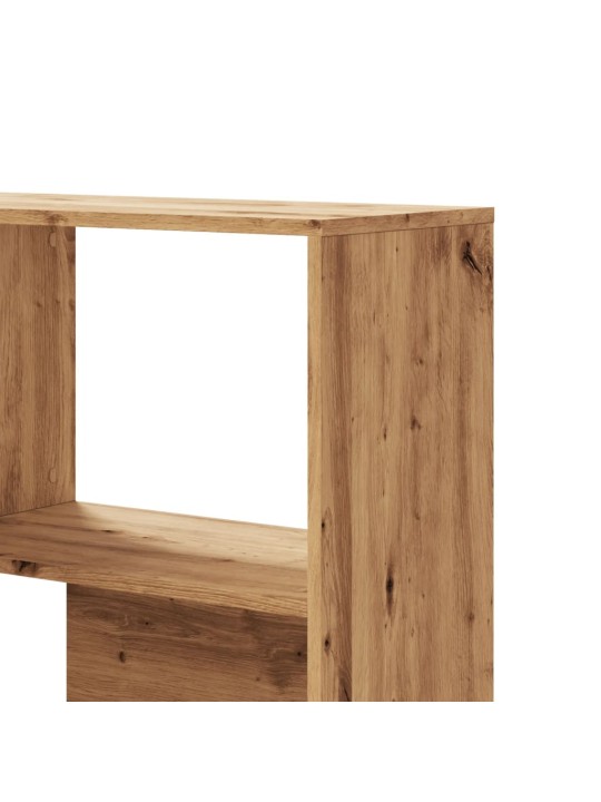 Rohová knihovna 4patrová dub artisan 85 x 85 x 140 cm kompozit